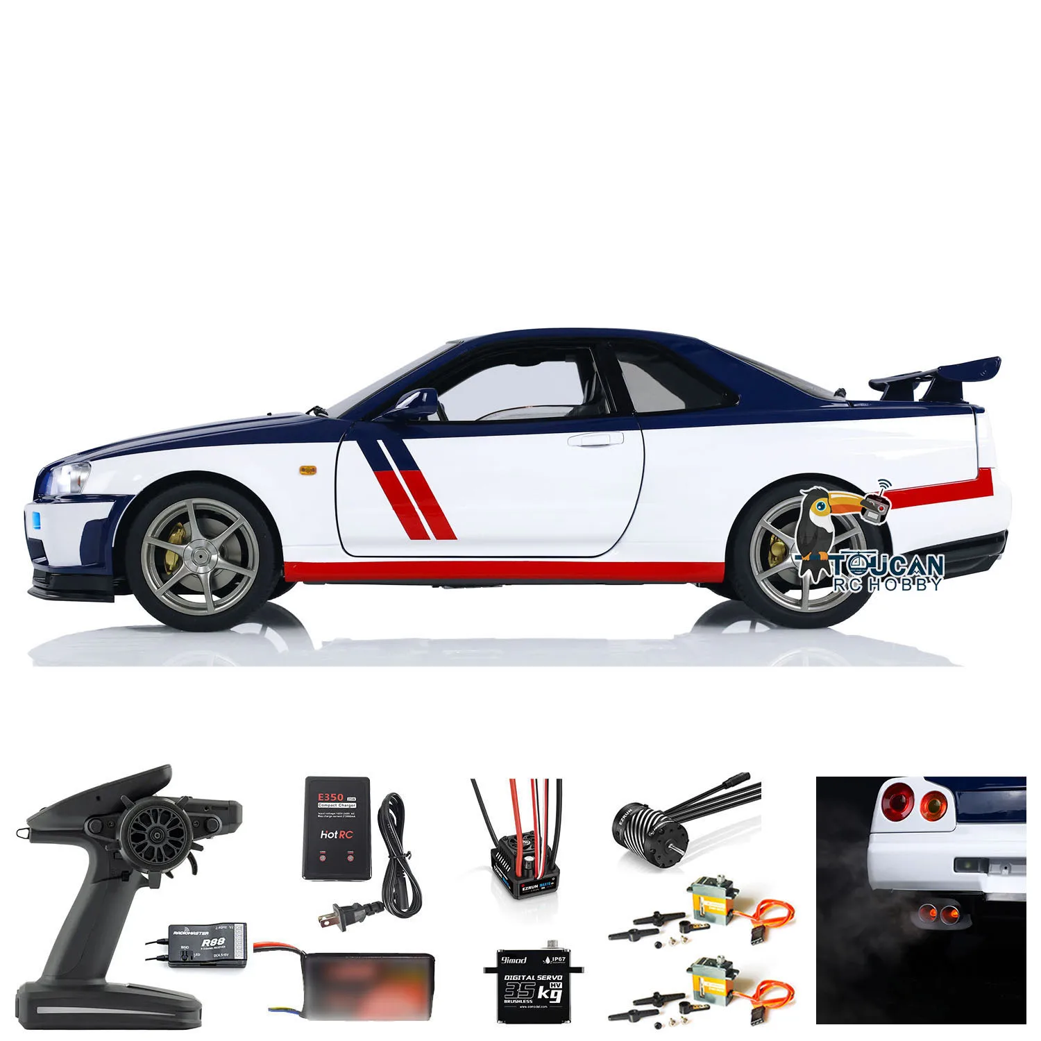 1/8 Capo R34 RC гоночный автомобиль металлический 4WD 4x4 высокоскоростной DIY RTR