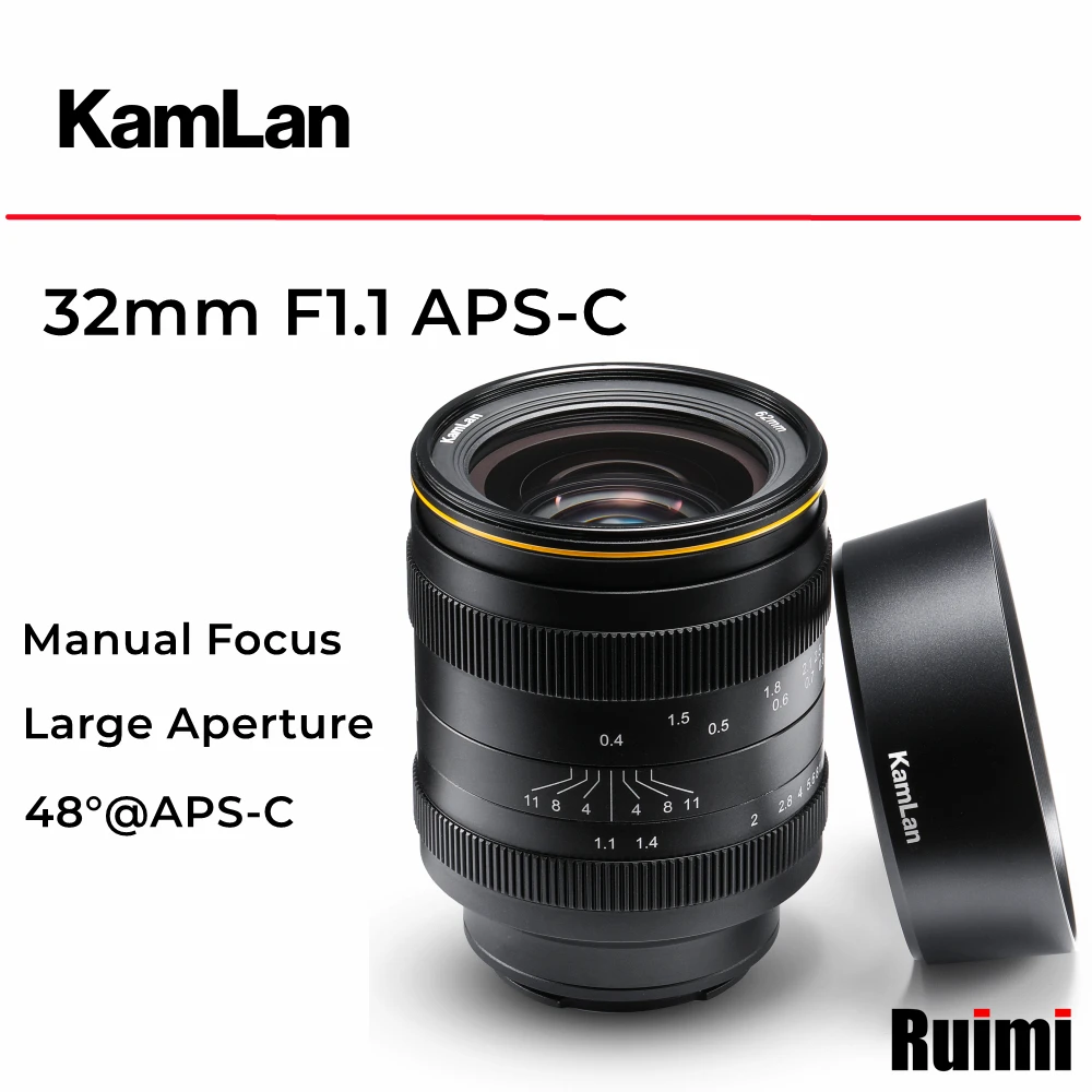 

Kamlan 32mm f1.1 APS-C Manual Focus Large Aperture Lens for Sony E/ Canon M/ Fuji X/ M43 Mirrorless Cameras