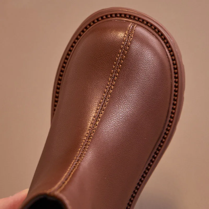 Детские ботинки зимние модные брендовые короткие ботильоны для маленьких