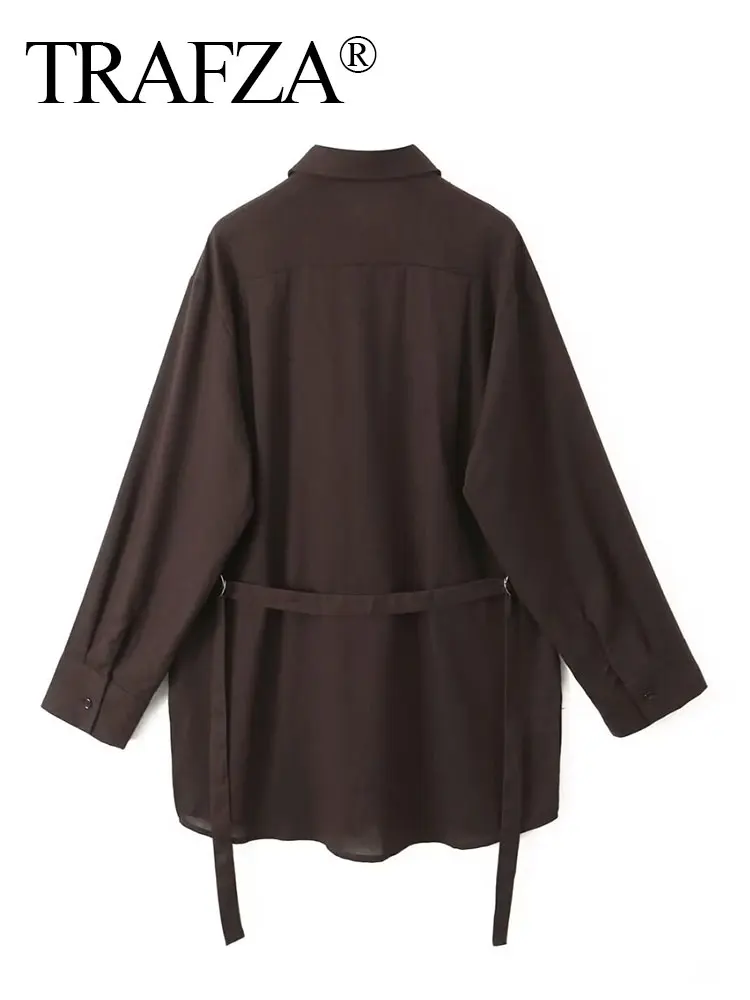 Блузка женская льняная с отложным воротником свободного покроя