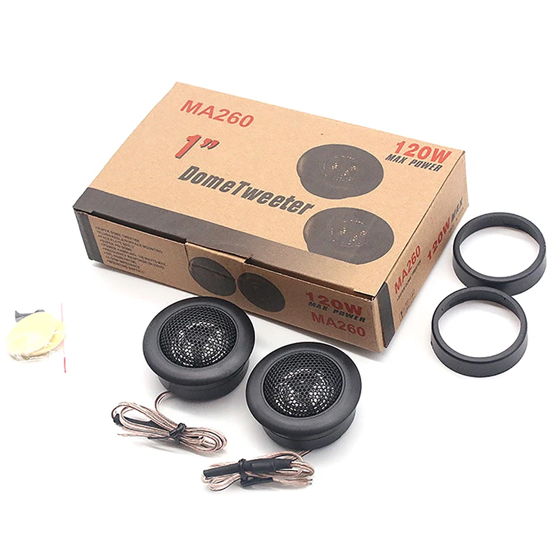 

2pcs 120W High Efficiency Mini Dome Tweeter Speaker 12V Loudspeaker Audio Auto Sound Speaker for Car Audio System