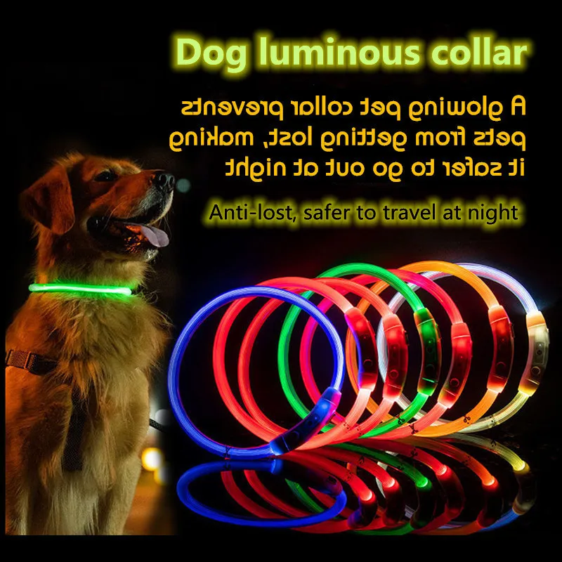 

Ошейник для собак со светодиодсветильник, перезаряжаемый уличный ошейник для собак с USB-зарядкой, защита от потери