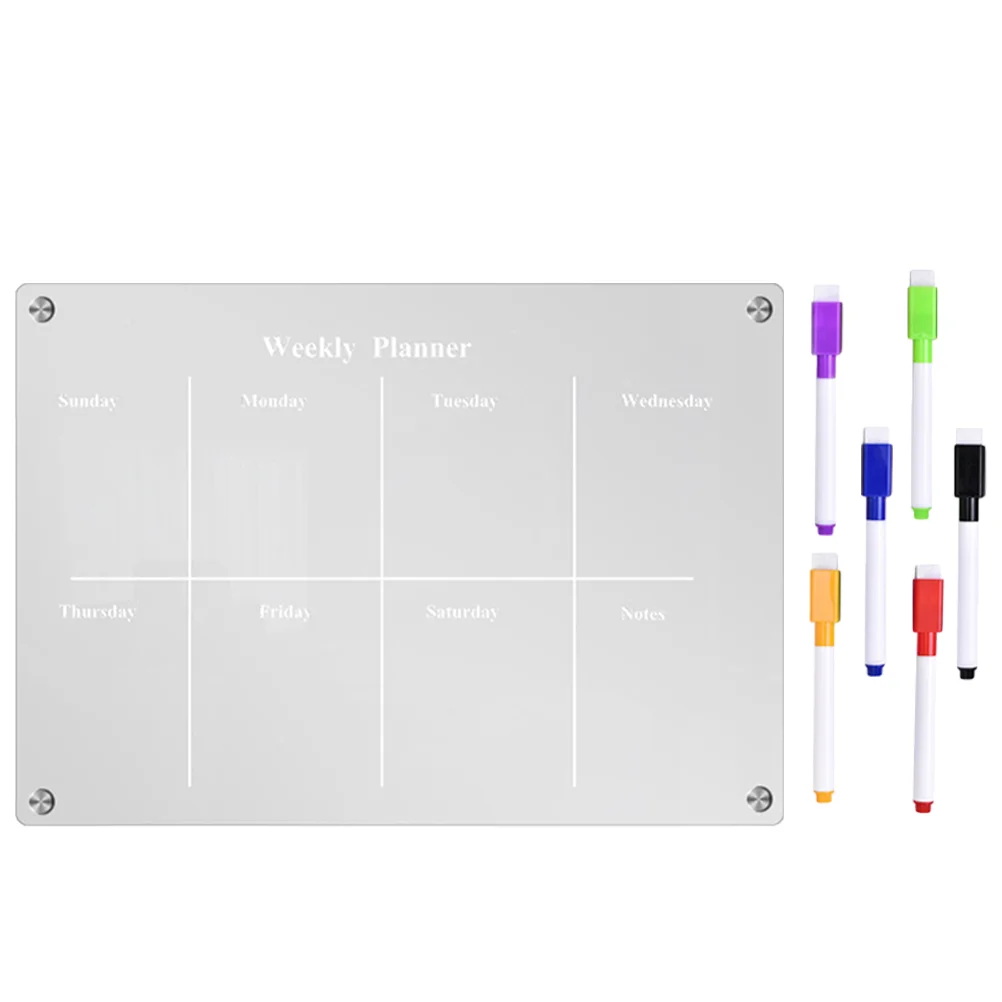 

Magnetic Transparent Whiteboard Blank Calendar Erasable Note-taking Reminder Acrylic Message Magnets Fridge