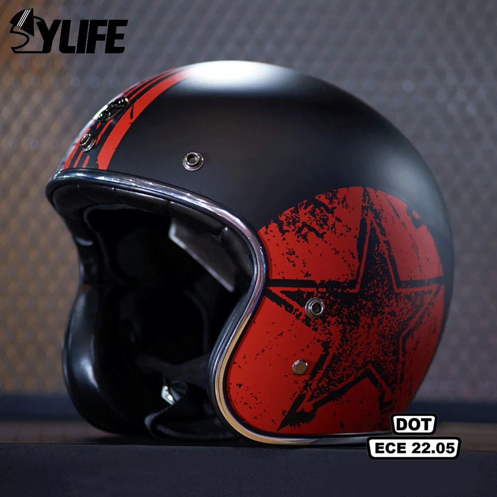 

Мотоциклетный шлем в стиле ретро, с сертификатом CE