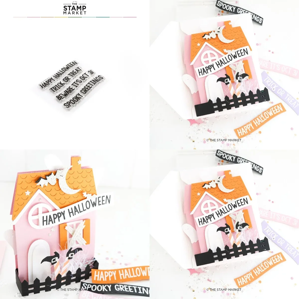 Штамп с поздравлением на Хэллоуин новинка 2024 сентябрь для скрапбукинга бумаги