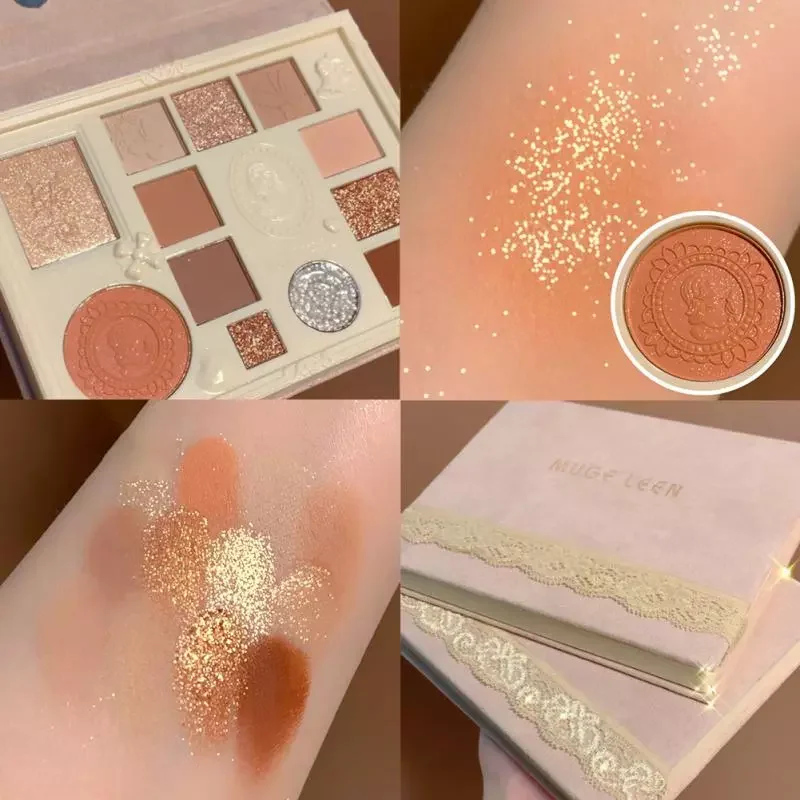 

NEW2023 Mugeleen Glitter Waterproof Long lasting Twelve-color Dream Goddess Eyeshadow Palette TSLM1