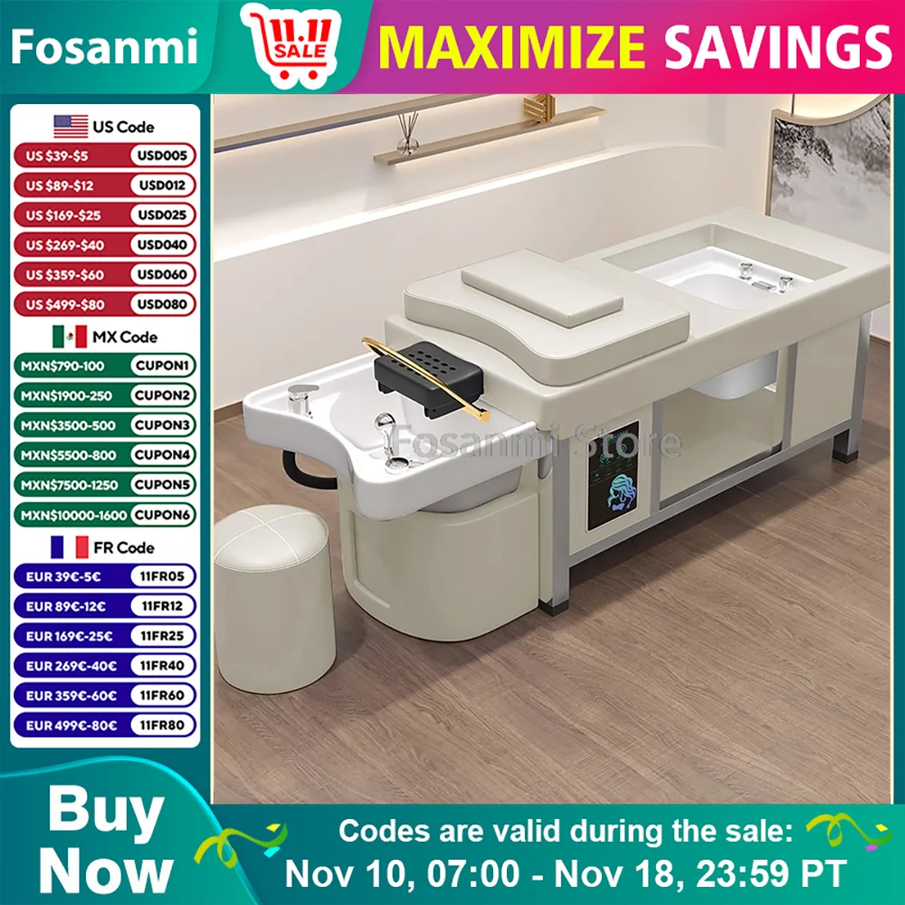 Массаж головы шампунь кровать стул для мытья волос циркуляция воды уход за