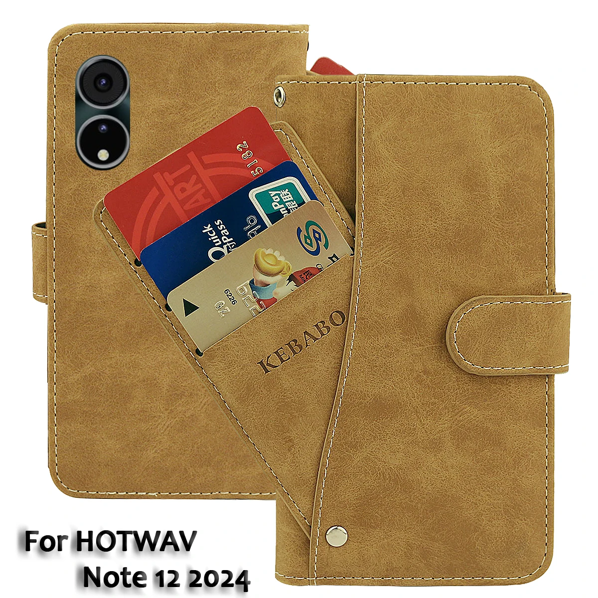 Винтажный кожаный кошелек HOTWAV Note 12 2024 чехол 6 8 дюйма роскошные слоты для карт