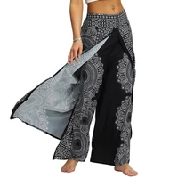 ethnic style printed loose wide leg pants womens fitness exercise yoga pants workout clothes trousers women
