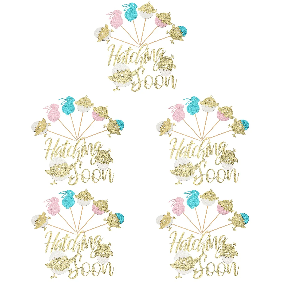 

5 Sets of Adorable Premium Exquisite Sturdy Paper Cupcake Toppers Decorative Cupcake Toppers Diy Cake Decor for Gift Option