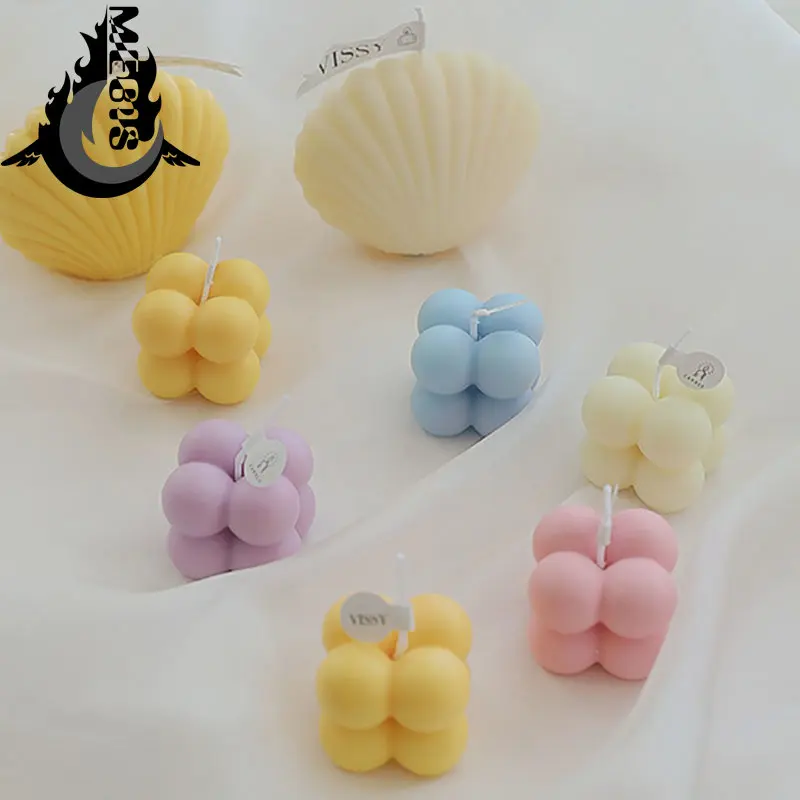 

wholesale Decorative Aromatic Candles Mini Rubiks Cube Scented Candles Colored Fragance Candle Decoration For Home drop shipping