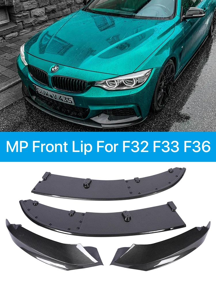 

M Tech Carbon Fiber Front Bumper Lip Splitter 4Pcs Deflector Spoiler For BMW 4 Series F32 F33 F36 2014-2020 M Performance