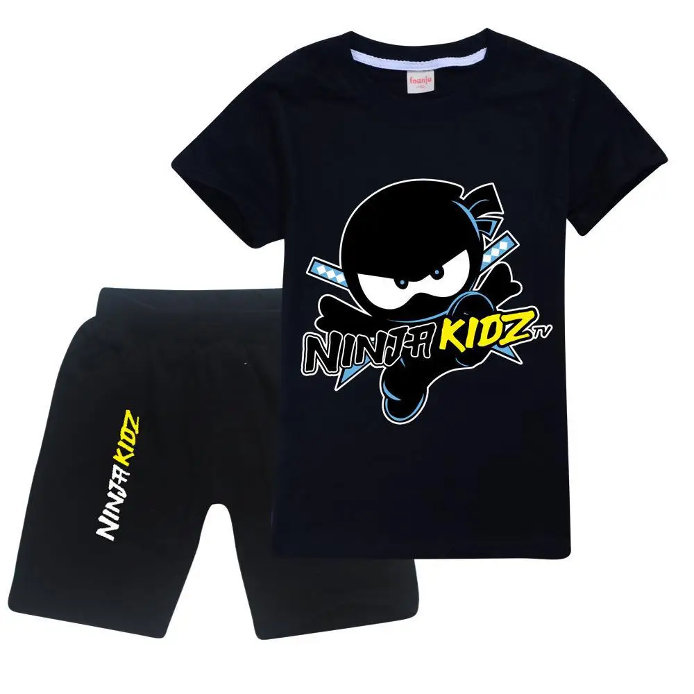 Фото Детский костюм NINJA KIDZ, футболка с короткими рукавами для мальчиков и девочек + шорты, комплект из 2 предметов №1
