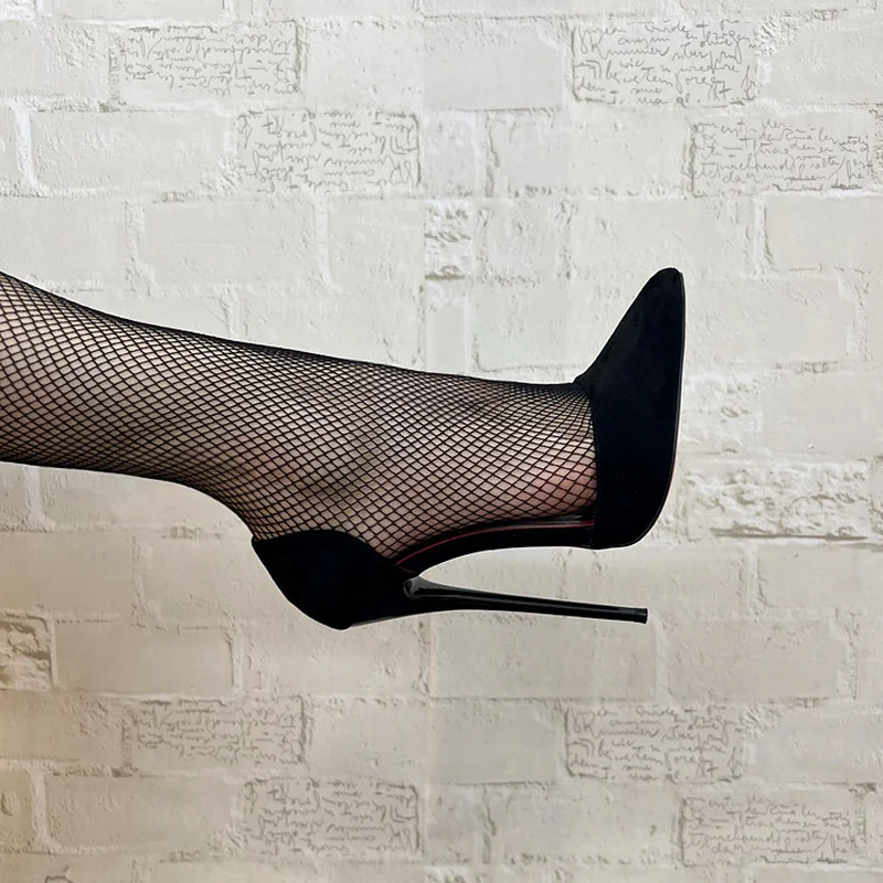 Женские туфли FHC на высоком каблуке 16 см мужские летние из флока с перекрестной