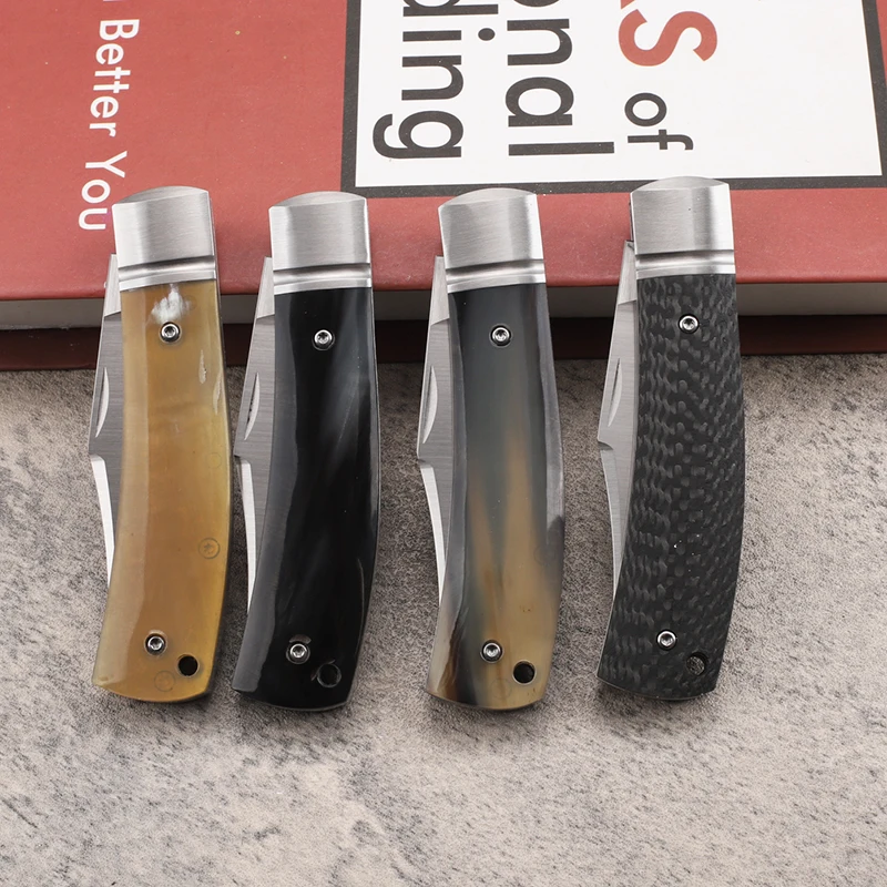 Ручка бычьего рога D2 стальной складной карман для кемпинга пеших прогулок