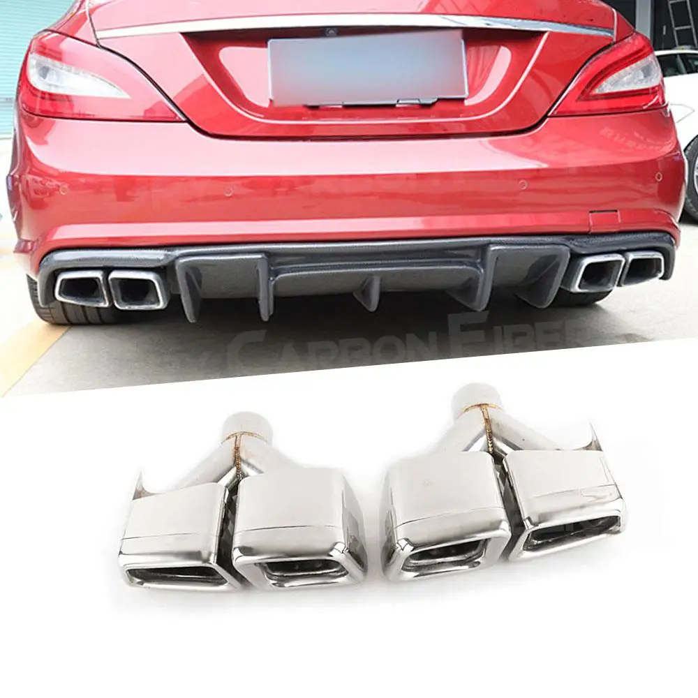 Rear Bumper Exhaust Tips Muffler for Benz W212 W205 W204 CLS Class W218 Four Outlet Pipe Tps Auto Car Decoration