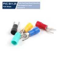 100pcs sv1 25 3456 furcate fork spade 2216awg insulated crimp terminals electrical cable wire connector