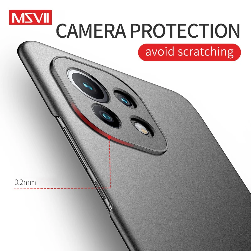Ультра-Чехлы Xiomi Mi 11 тонкий матовый чехол MSVII для Xiaomi Lite 5G NE Матовый Жесткий