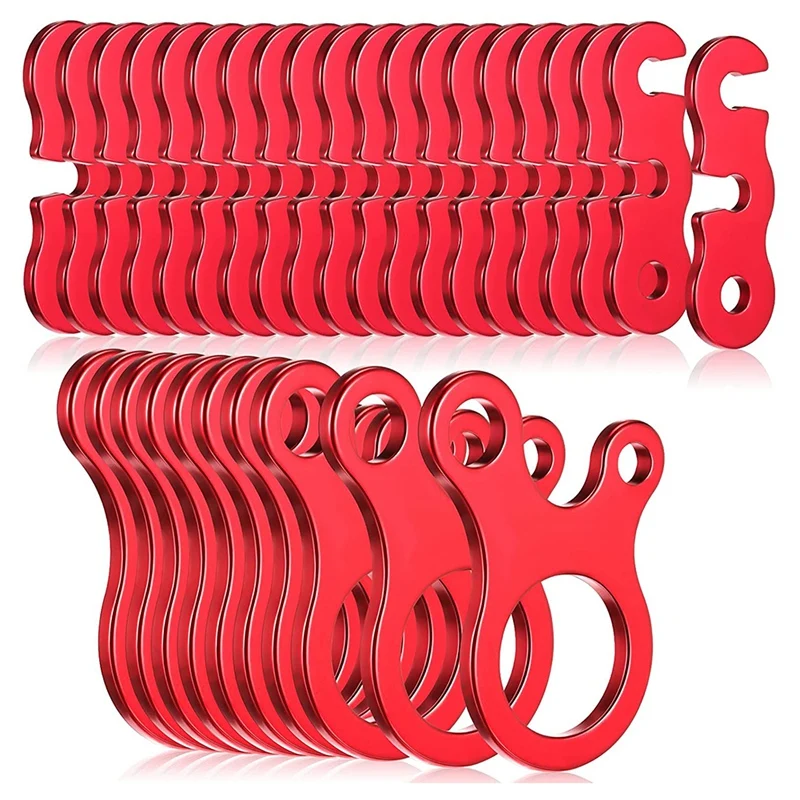 

30 Pcs CNC Aluminum Alloy Guy Line Cord Adjuster Camping Rope Tensioner Tent Rope Tightener For Outdoor Activity
