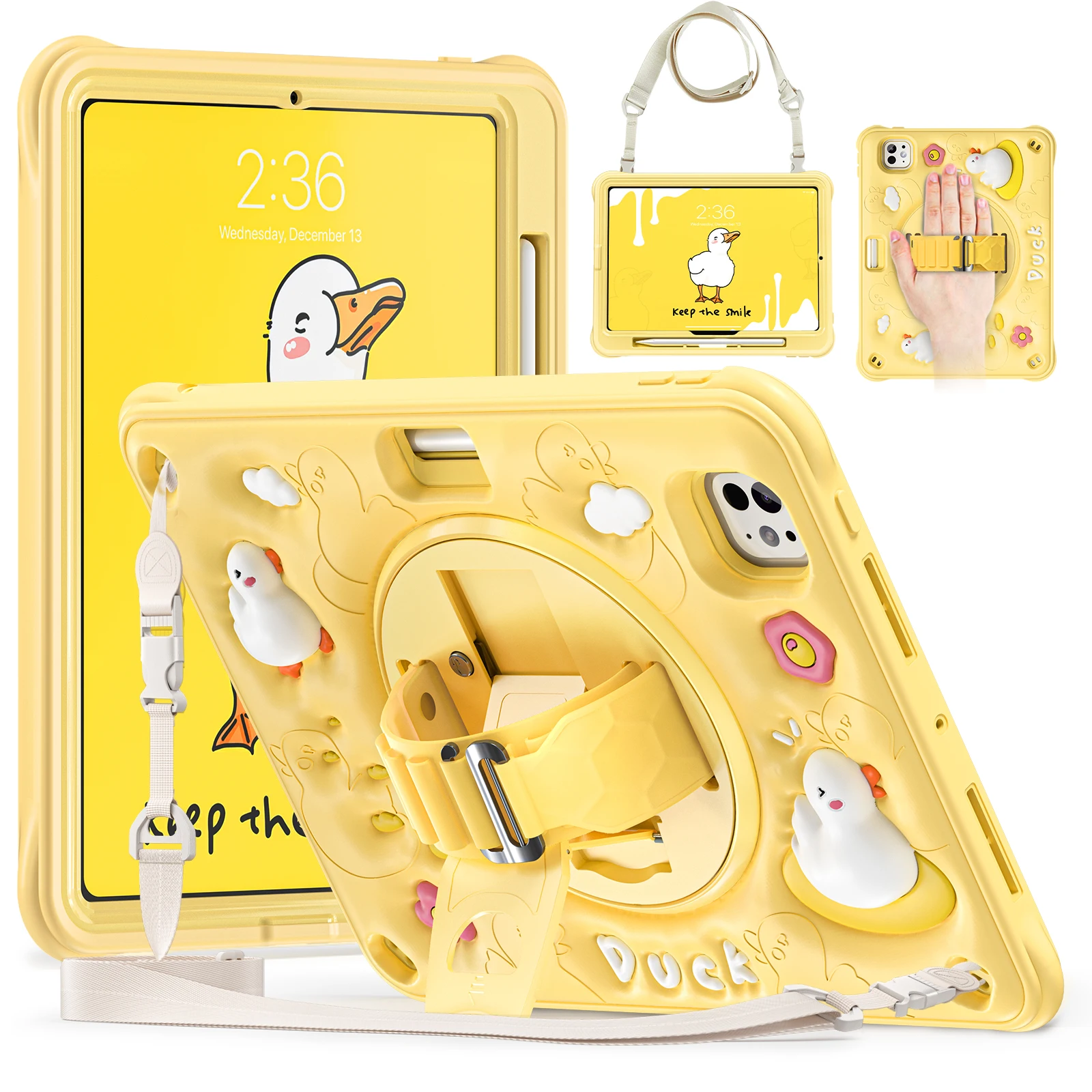 Детский гибридный чехол с вращающейся подставкой на 360° для iPad Pro 11 2024 M4 A2836 A2837 A3006