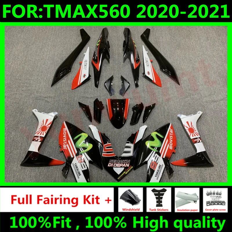 

New ABS Motorcycle Injection Fairings Kit Fit For TMAX560 2020 2021 T-MAX 560 TMAX Bodywork fairing kits Set Custom white black