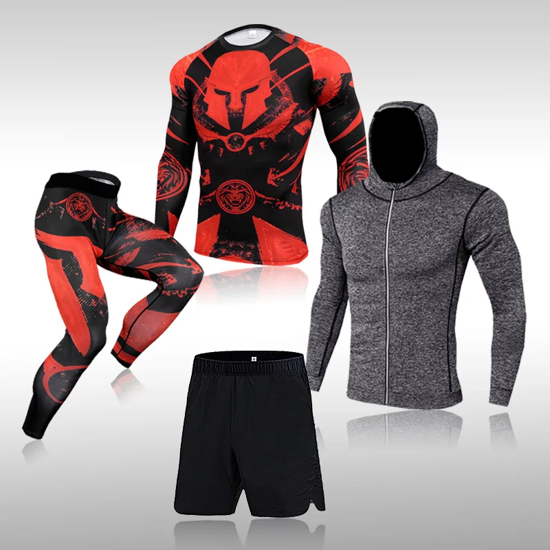 

Men's Compression Sportswear Suits Gym Tights Training Clothes Workout Jogging Sports Set Running Tracksuit Quick Dry Plus Size