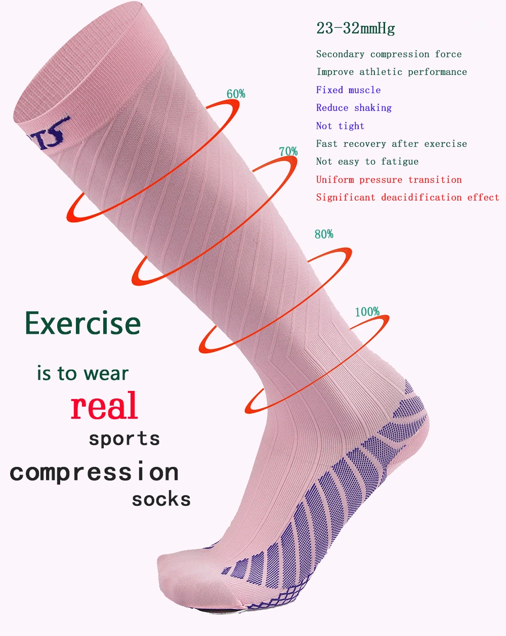 Long Compression Socks Marathon Fitness Cycling Night Running Calf Pressure Sport Socks Outdoor Sports Running Compression Socks