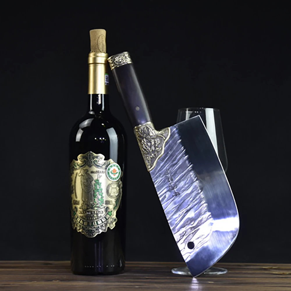 Китайские ножи шеф-повара большой нож для нарезки Ручная ковка 7Cr1 7 стальной