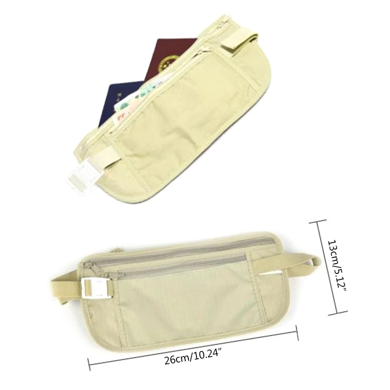 

Upgraded Money Belt for Travelling RFID Hidden Security Money Pouch for Cash Cards Keys & Passport Quality Dac-ron Made
