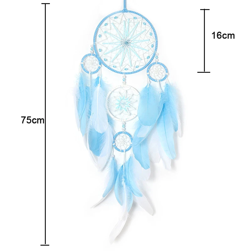 Лидер продаж пять колец для Ловца снов настенное украшение ретро Ловец с перьями