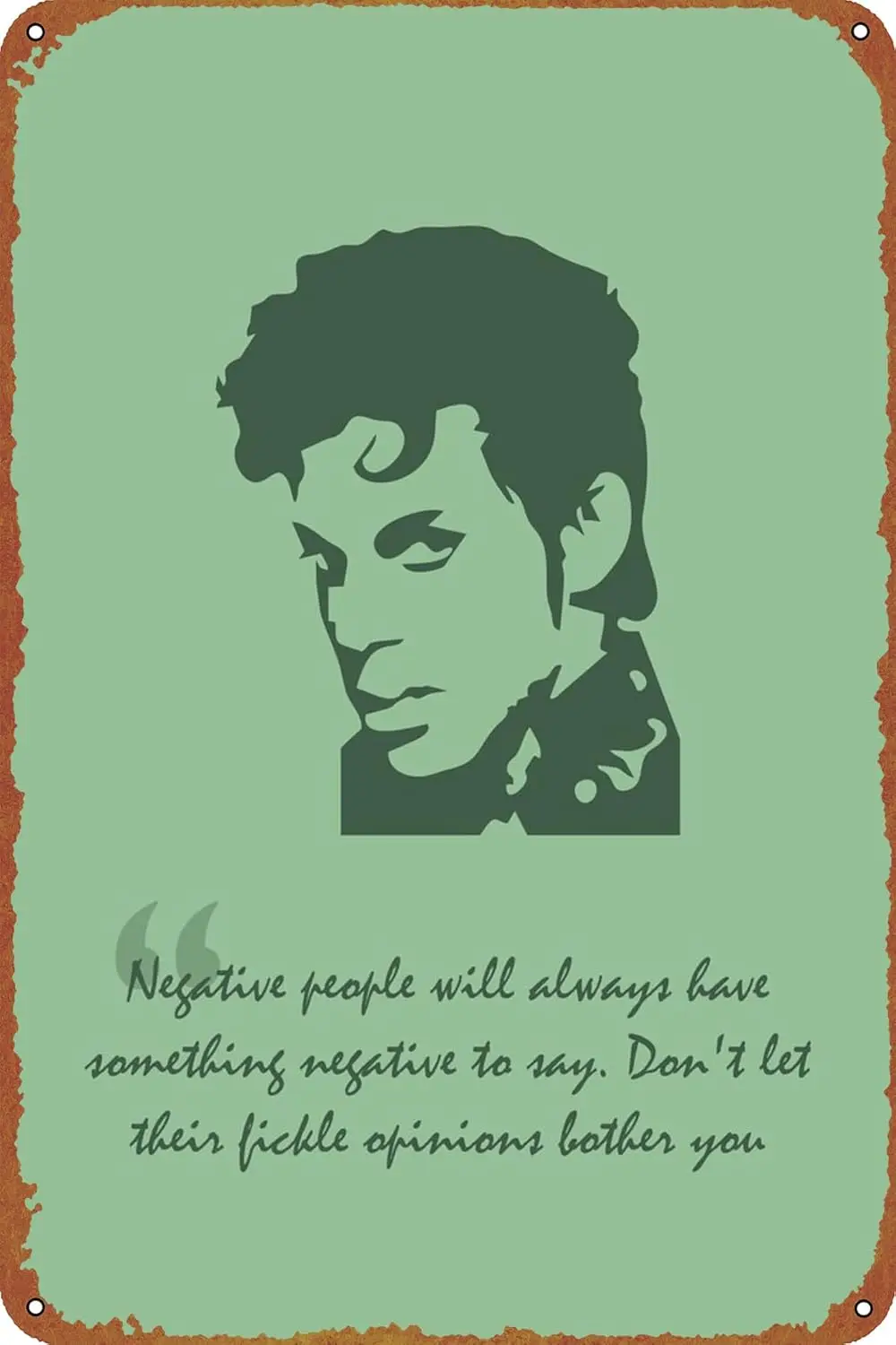 Prnce Цитата муска плакат Ретро tn Sgn Wll Decor Metl Decorn 812 nch