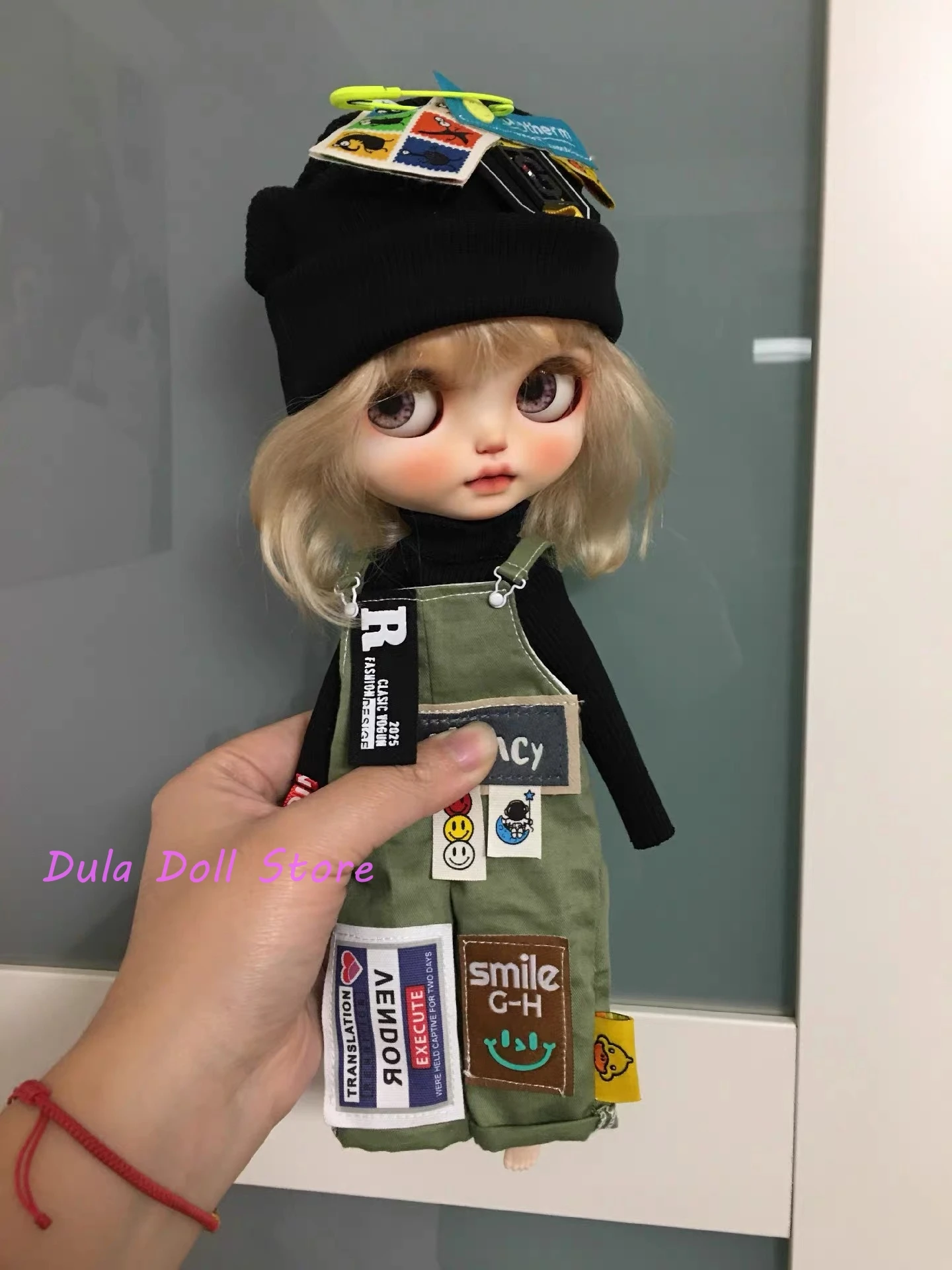 (Срок пошива 1 месяц) Dula Кукла Одежда Женская: зеленый нагрудник брюки Blythe ob24 ob22 Azone