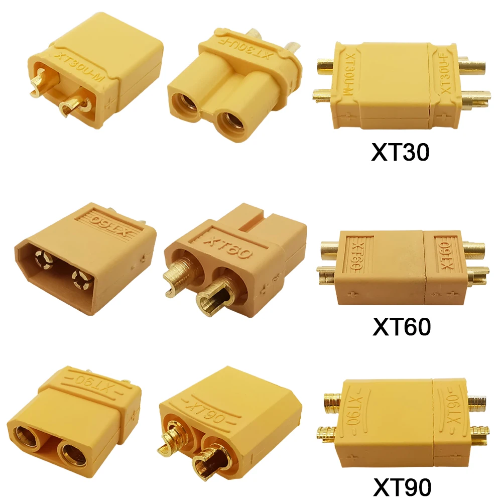 

1 пара XT60 Штекерный разъем XT30 XT90 Штекерный разъем типа «банан» для радиоуправляемого квадрокоптера с аккумулятором Lipo FPV Запчасти для гоноч...