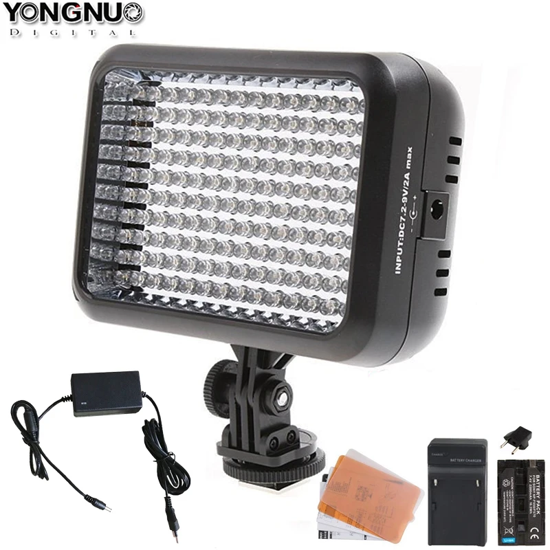 

YONGNUO YN1410 5500K/3200K 140 Pieces Highlighted LED Photographic Lighting Optional with AC Adapter Battery KIT for SLR DSLR