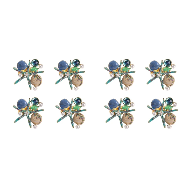 

8 шт., кольца для салфеток в виде морской звезды