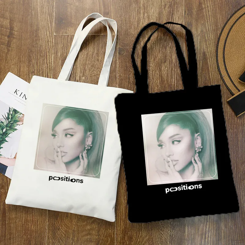 Ariana Grande borsa in tela stampata borsa a tracolla da donna moda Grande capacità Shopping Shopper borse a mano da donna Tote Bags