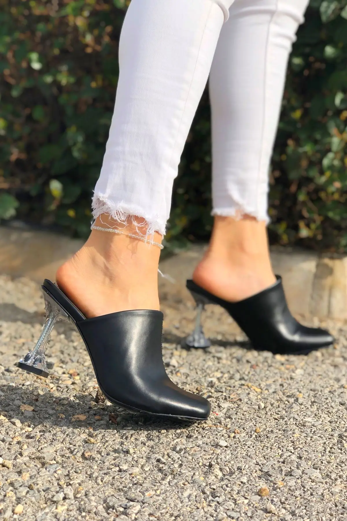 

Women's Fashion Handmade Special Leather High Heels Woman Slippers