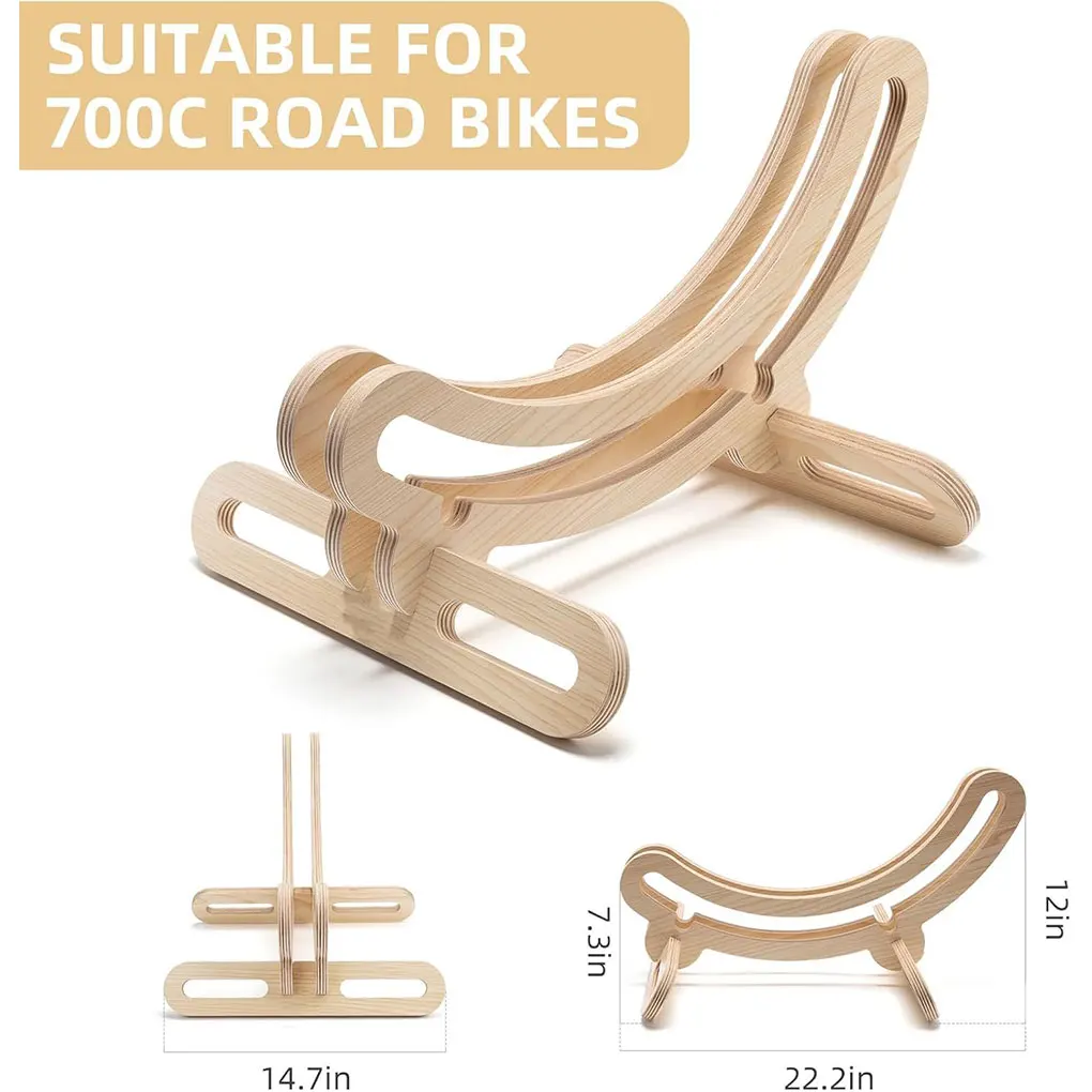 Устойчивая стойка Деревянная подставка для велосипеда Практичная легкая и