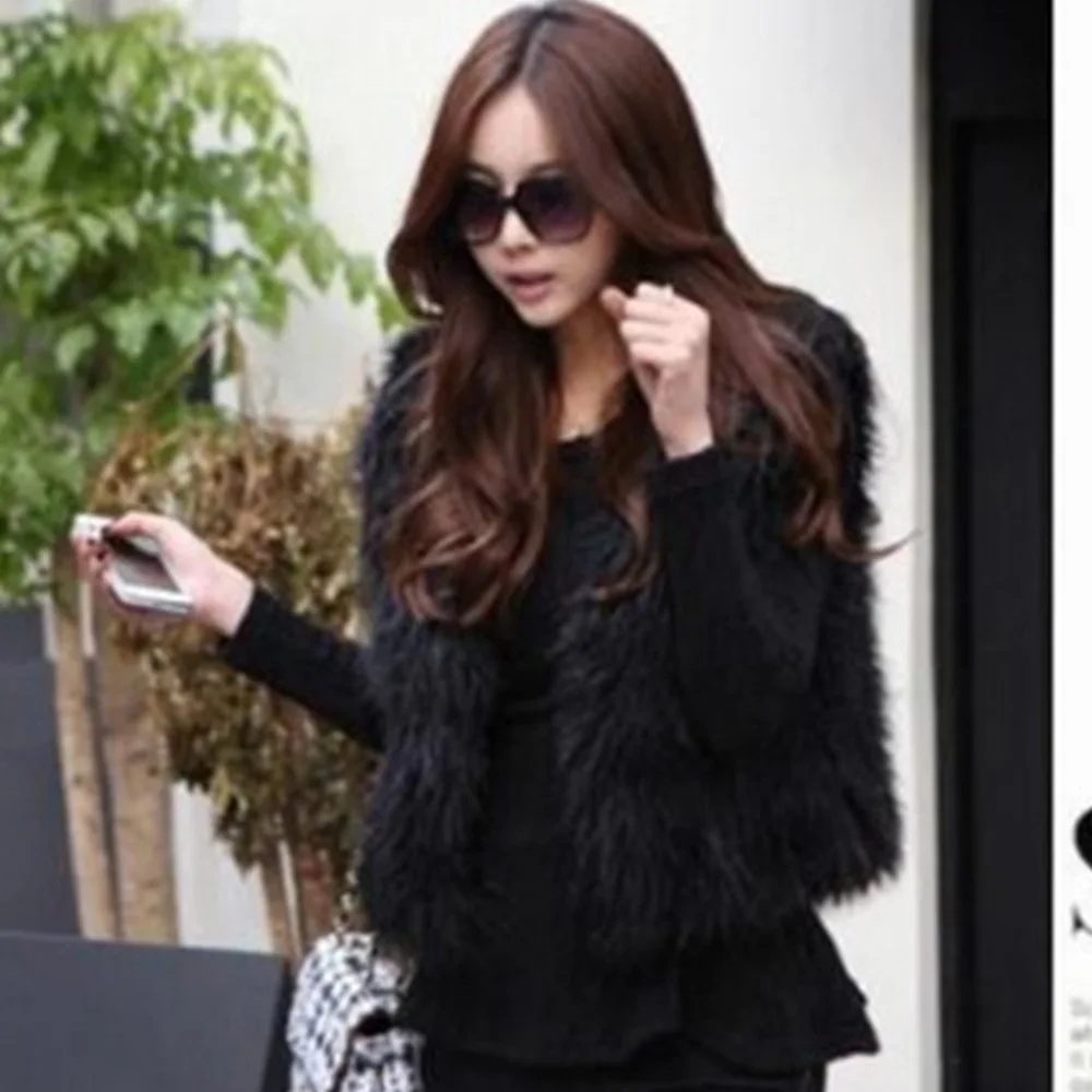 Women's Fur Vest Artificial Fur Imitation Fox Fur Imitation Fur Short Autumn and Winter Vest Coat Women Faux Fur Coat