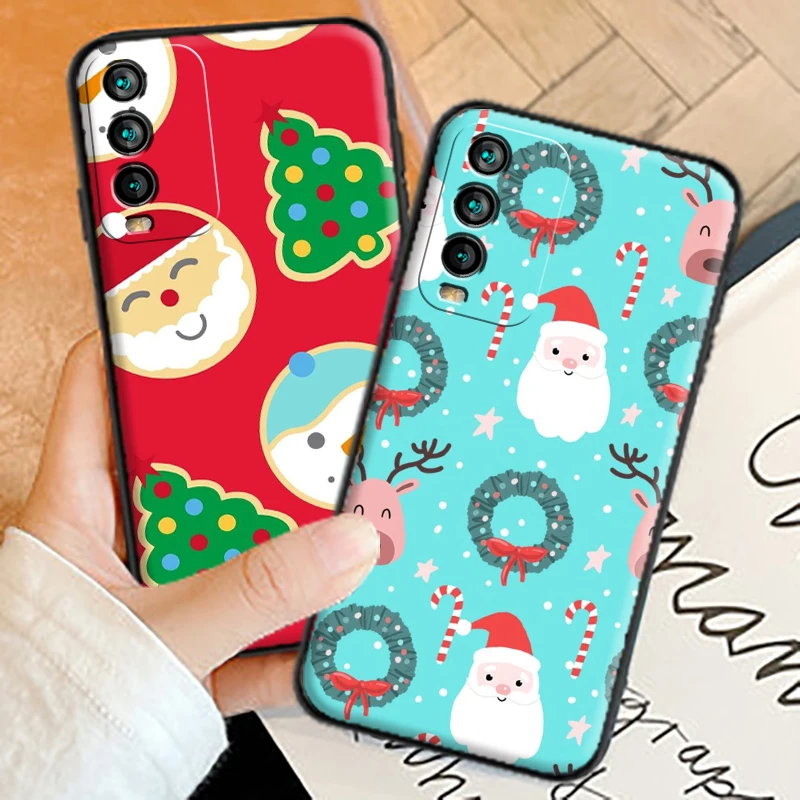 

Christmas Snowman Deer Phone Cases For Xiaomi Redmi 9AT 9 9T 9A 9C Redmi Note 9 9 Pro 9S 9 Pro 5G Back Cover Carcasa Soft TPU