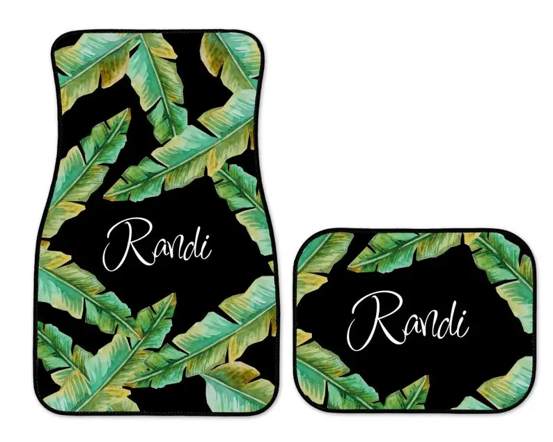 

Car Accessory for Woman Monogrammed Car Mats Palm Leaf Monogrammed Gift