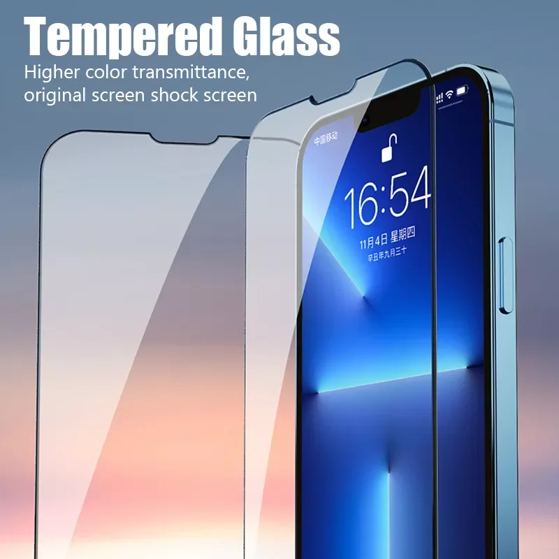 4Pcs Full Cover Tempered Glass On the For iPhone Screen Protector For iPhone Glass