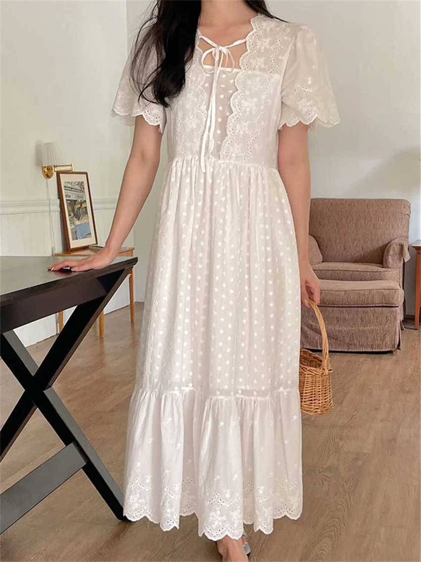 

Новое поступление, кружевное платье HziriP, нежное женское ажурное платье принцессы, лето 2022, с крючком и цветами, тонкие оборки, элегантная офи...