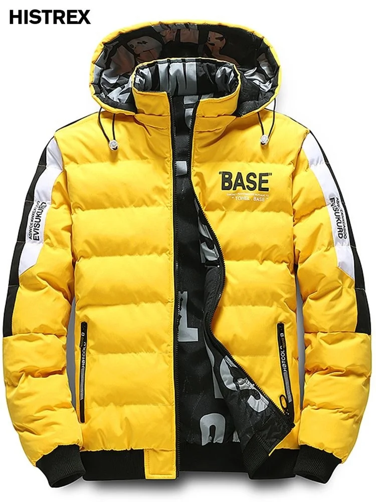 

Autumn Winter Reversible Parkas Jacket Men,Warm Comfortable Padded Thickened Jacket,Fashion Puffer Coats,Removable Cap Clothes