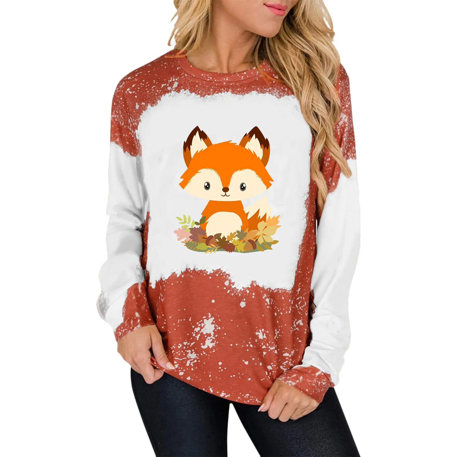 

Футболка женская хлопковая с длинным рукавом и круглым вырезом