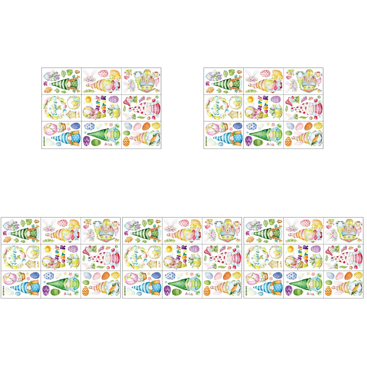 

5 Sets Decorative Static Lovely Window Sticker Easter Decorations Party Window Sticker Easter Window Clings