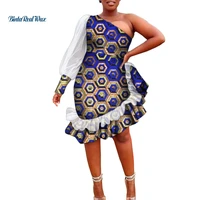 new african dresses for women one sleeve dashiki print ankara party traditional robe african women clothing high quality wy9897
