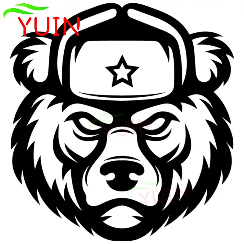 

YUIN Creative and Cool Bear Head Animal Car Sticker Personality PVC Body Windows Decoration Fashion Waterproof Sunscreen Decal
