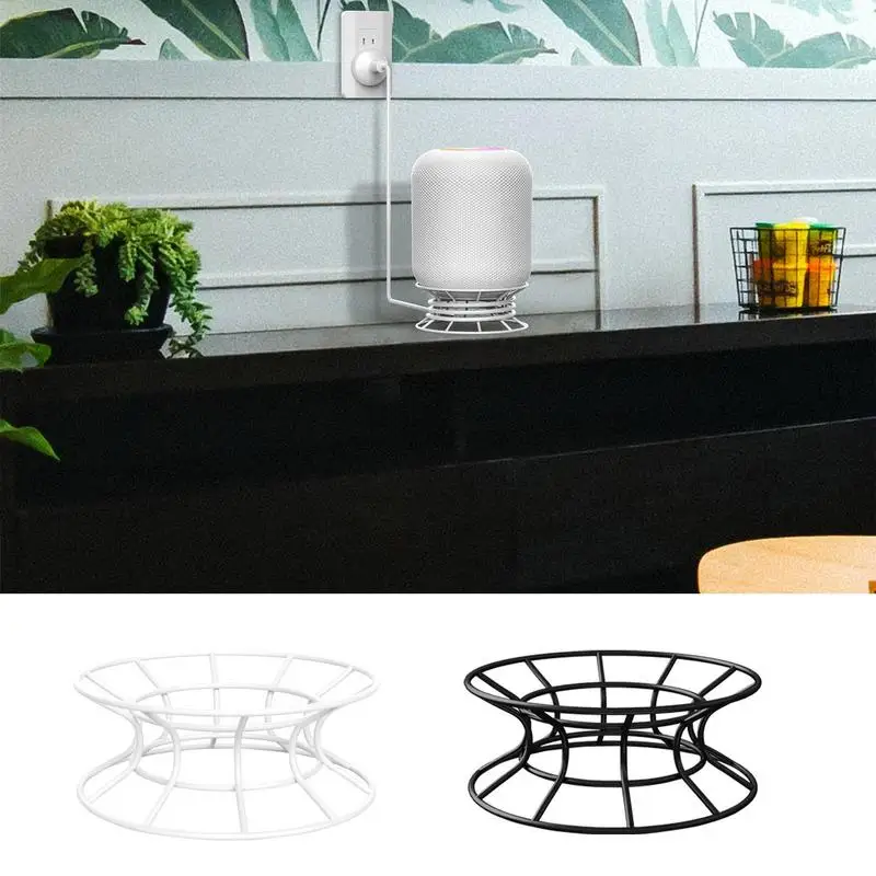 

For Apple Homepods Speaker Stand Carbon Steel Frame Charge Cable Storage Holder