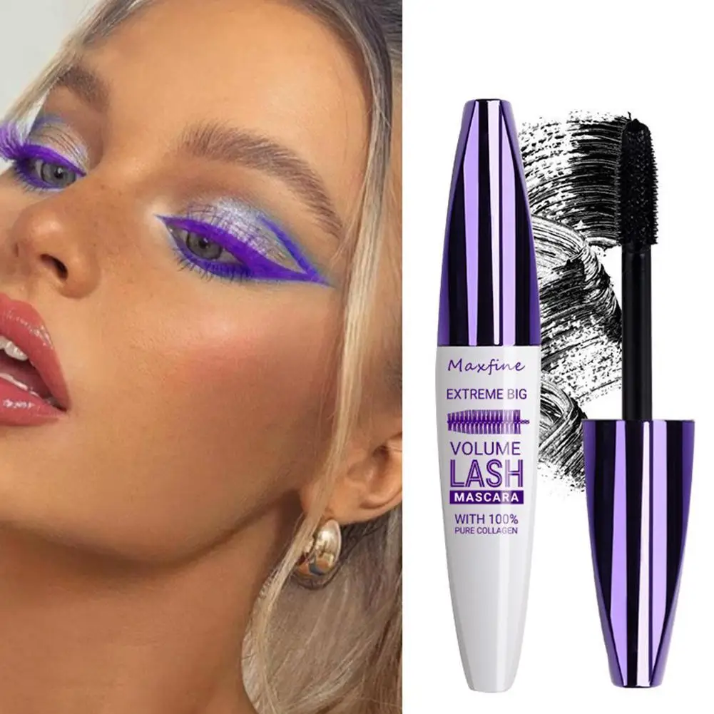 

5D Silk Fiber Mascara Waterproof Extra Volume Smudge-proof Curling Lengthening Eyelash Extension Eye Makeup Tool